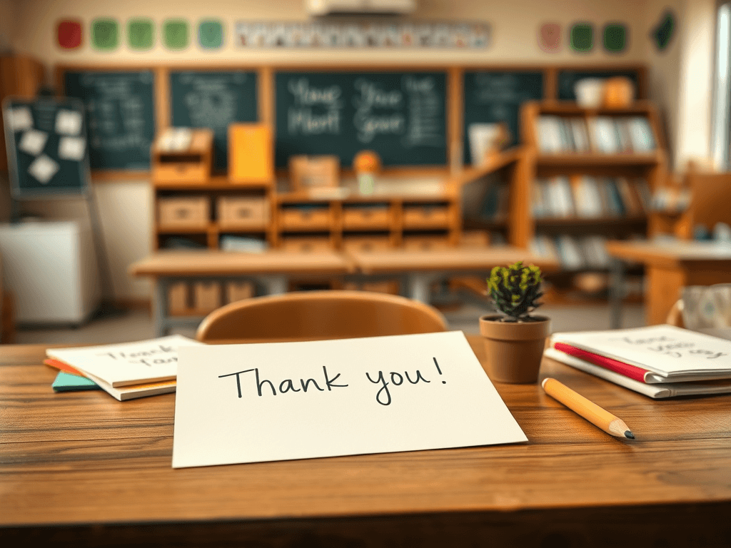 Jak napisać podziękowanie dla nauczyciela?