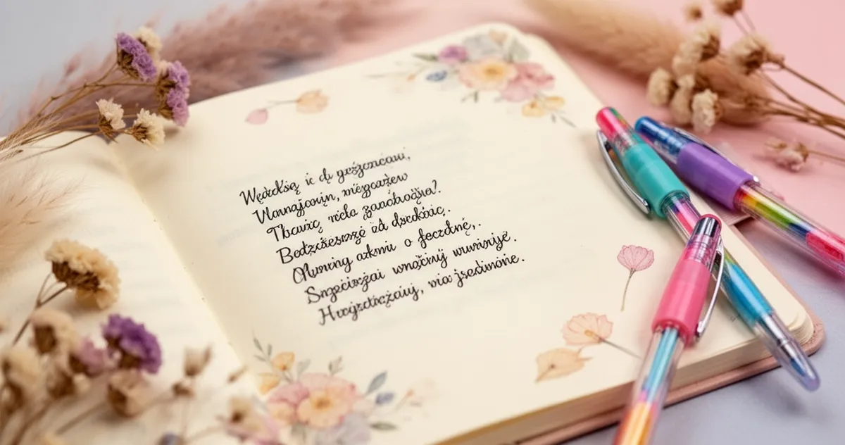 Otwarty pamiętnik z odręcznym wpisem