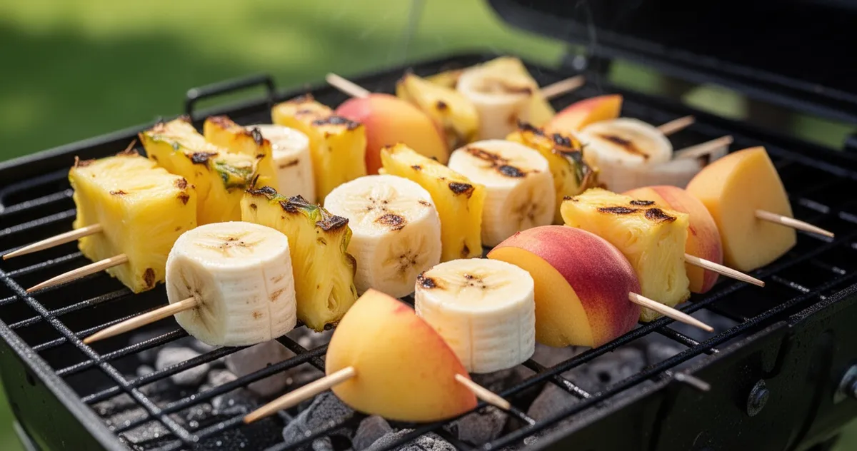 Szaszłyki owocowe na grillu