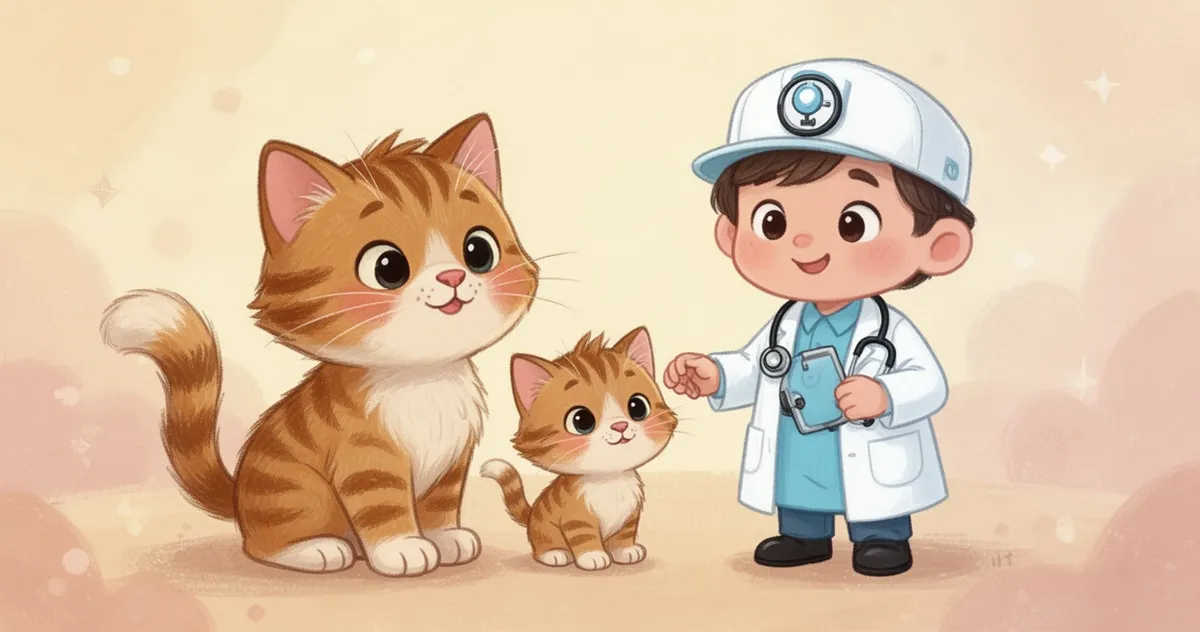 Ilustracja do rymowanki o kocie i doktorze