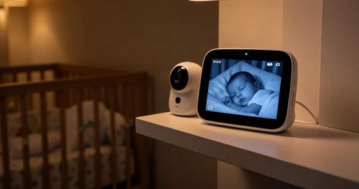 Niania elektroniczna z kamerą i trybem nocnym w pokoju dziecka