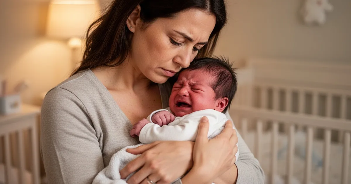 Mama trzymająca niemowlę blisko siebie