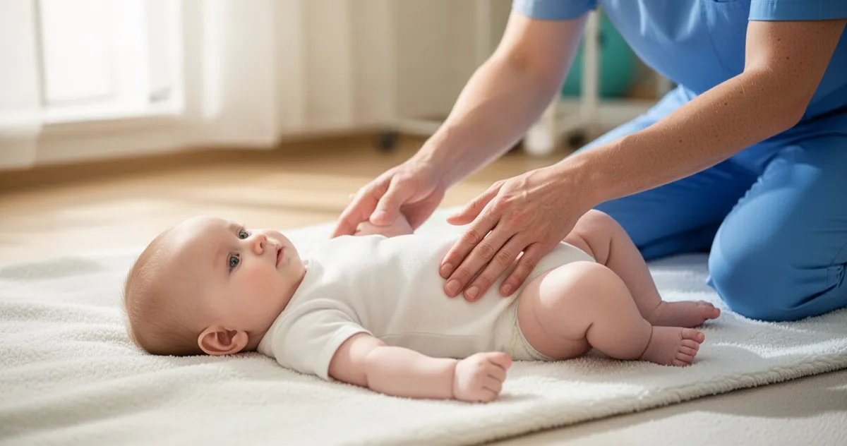 Sesja fizjoterapeutyczna niemowlęcia