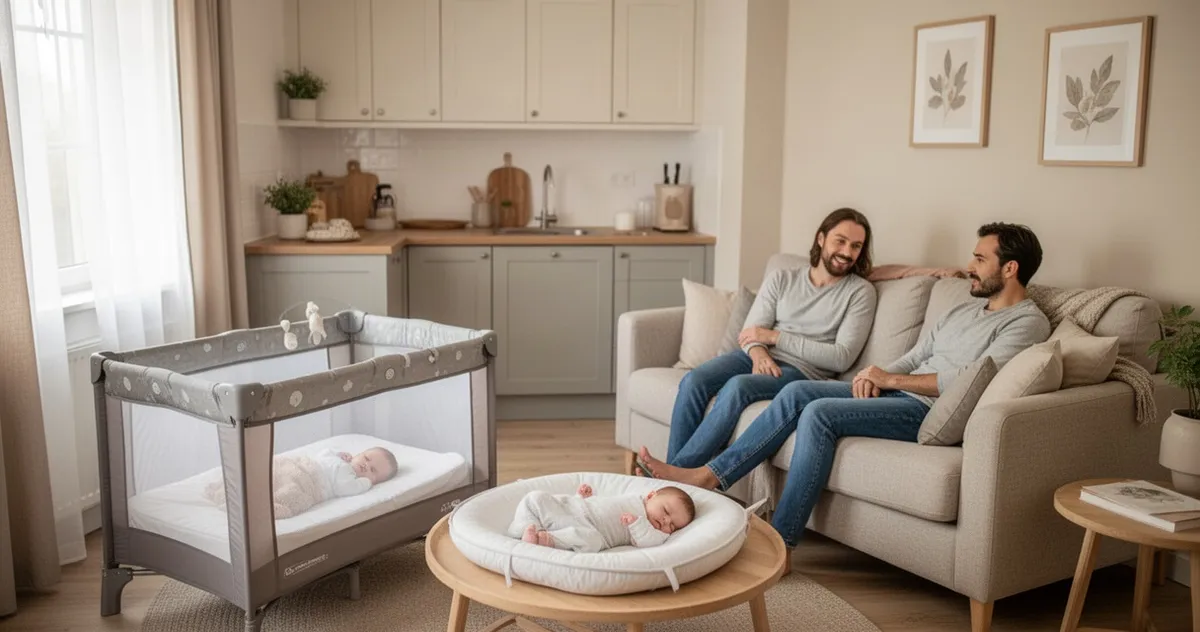 Spokojny apartament wakacyjny z łóżeczkiem turystycznym dla niemowlęcia